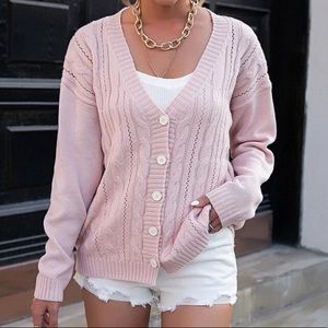 Knit pink cardigan
